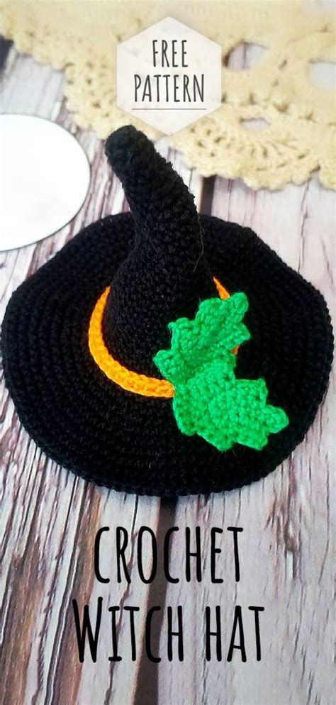 Witch hat embellished with crochet